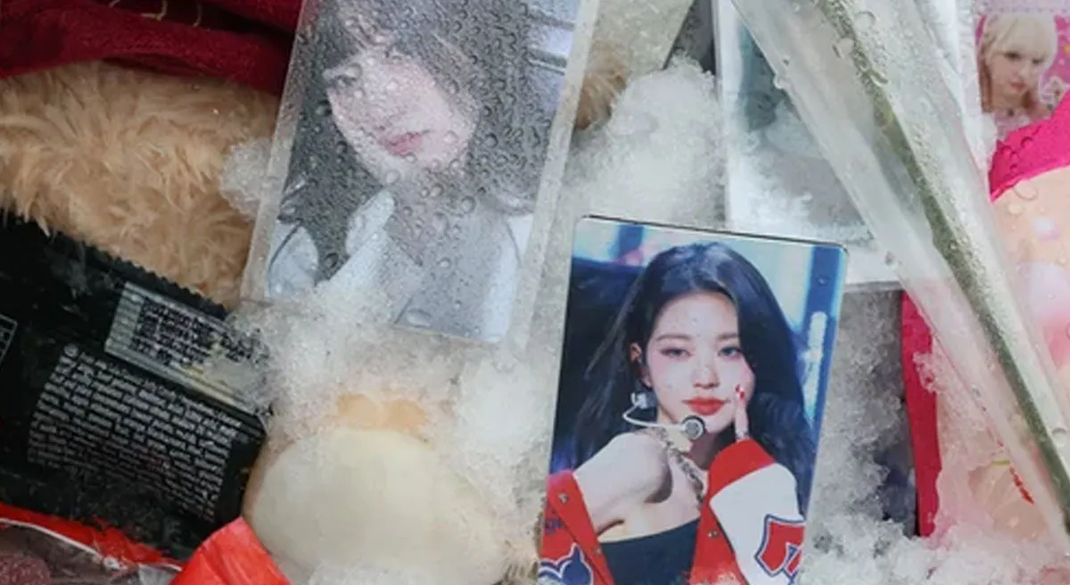 대전 초등생 피살 사건 현장에 아이브 장원영 사진과 추모 꽃들이 놓여 있습니다. / 출처 : 온라인 커뮤니티 대전 초등생 피살 사건 현장에 아이브 장원영 사진과 추모 꽃들이 놓여 있습니다. / 출처 : 온라인 커뮤니티
