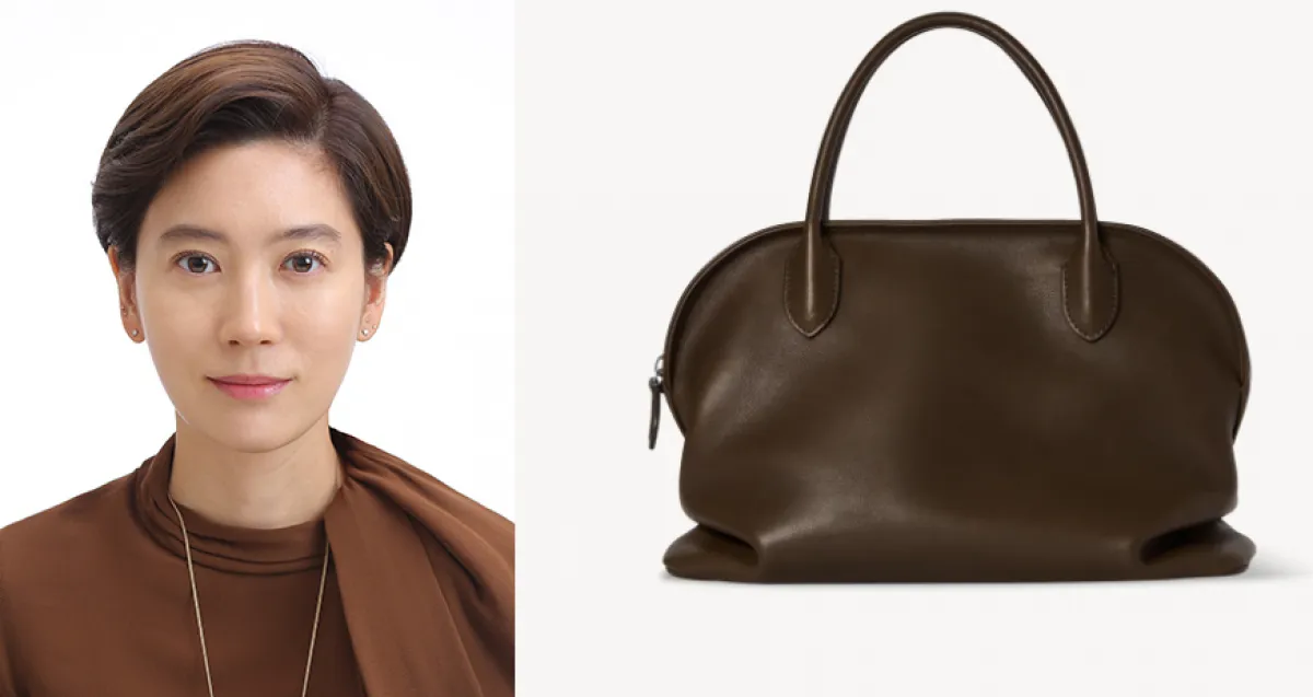 임세령 대상그룹 부회장(왼쪽)과 더 로우 ‘아그네스 토트백’. 대상그룹-더 로우 제공