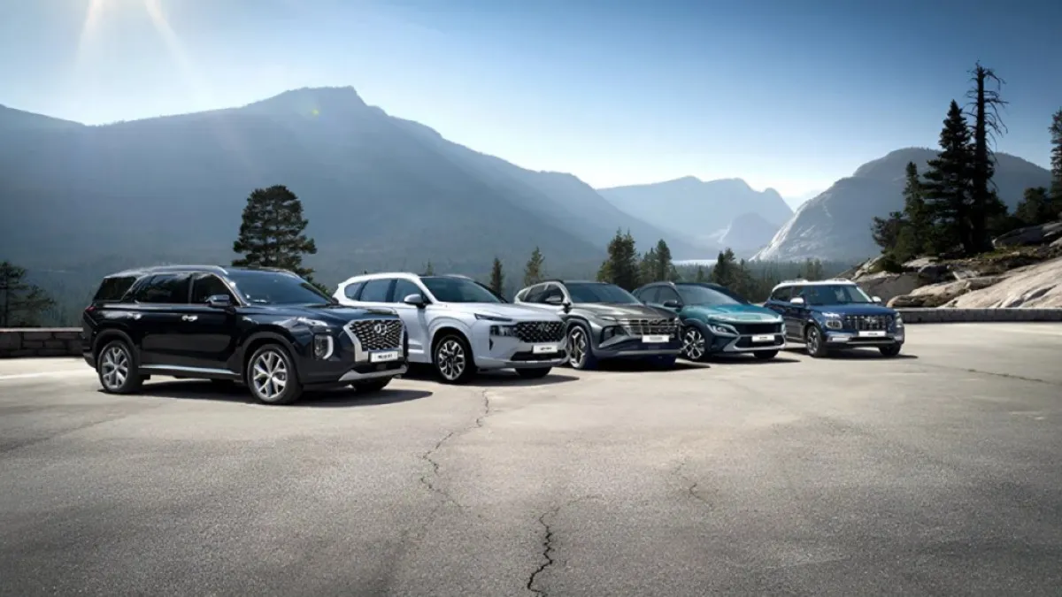 (왼쪽부터) 팰리세이드, 싼타페,투싼,코나,베뉴 / 출처-현대차