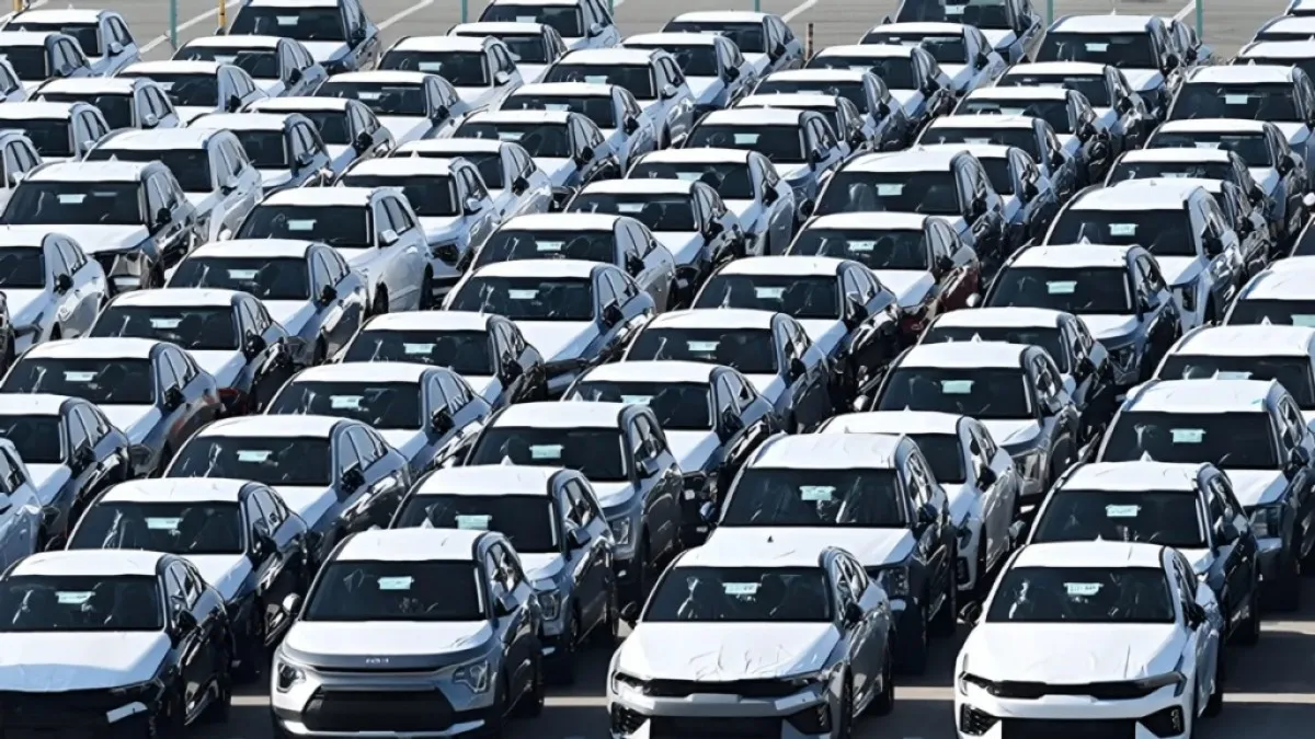 수출 대기 중인 자동차 / 출처 – 온라인커뮤니티