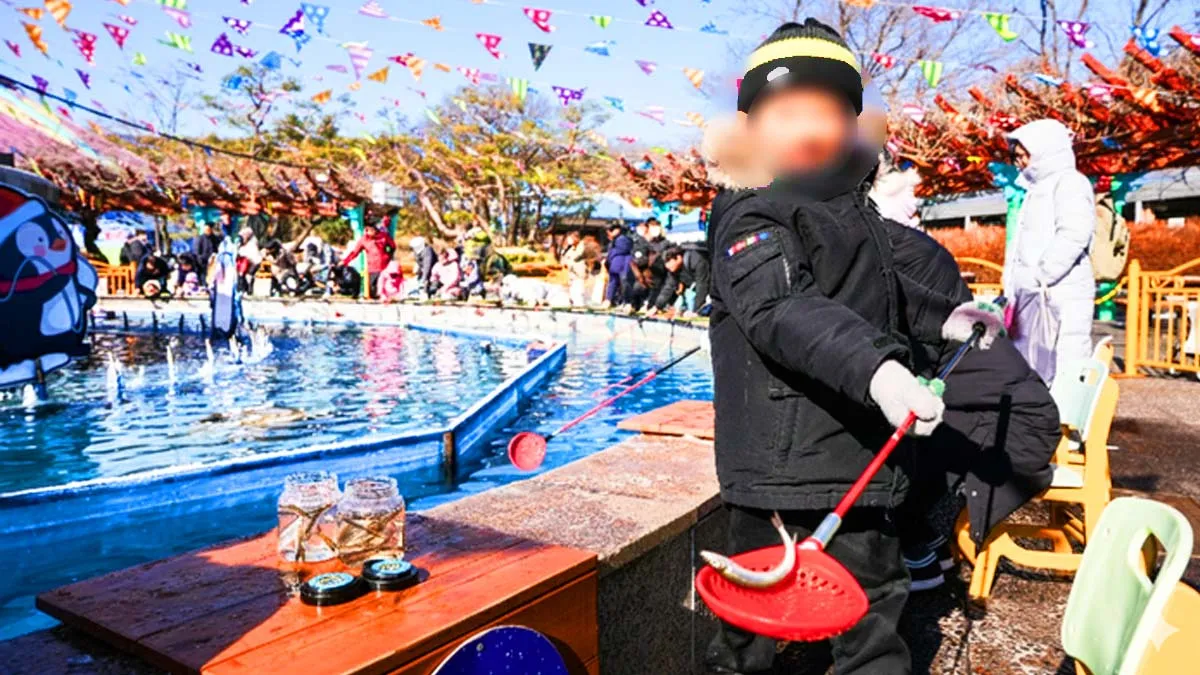 서울랜드 스노우펀랜드 빙어낚시 / 사진=서울랜드