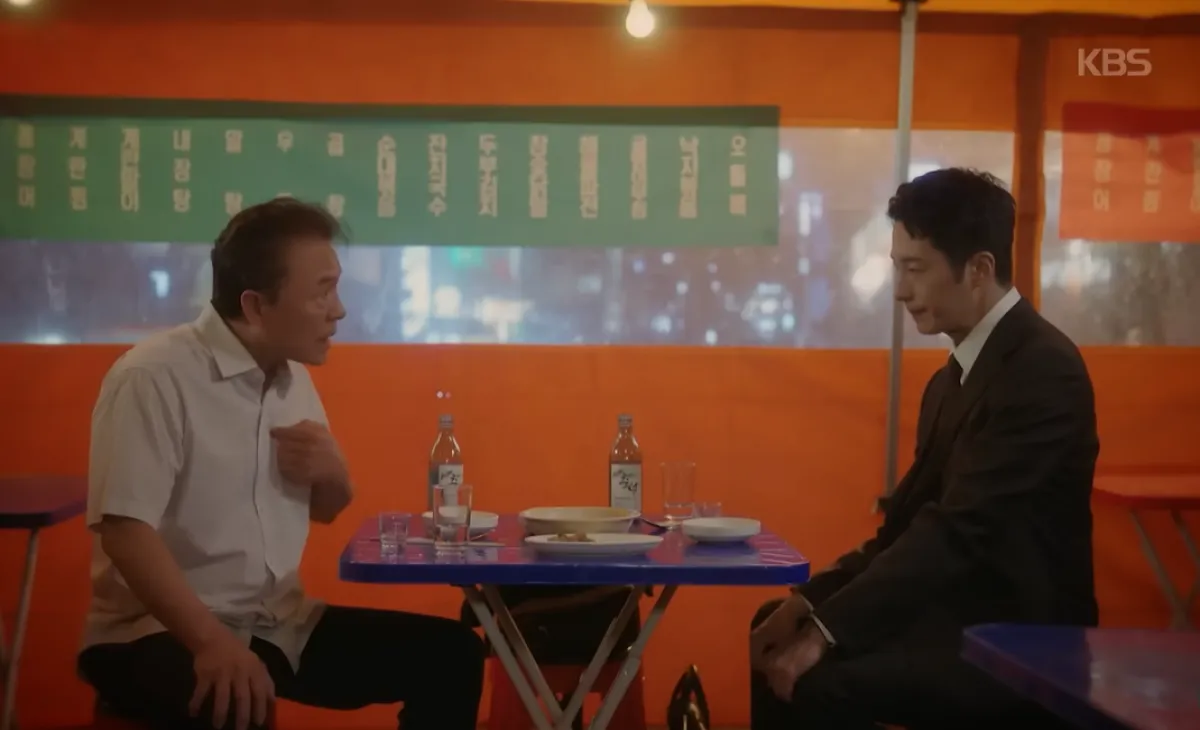 배우 천호진(왼쪽)과 정일우. KBS2 ‘화려한 날들’ 방송화면