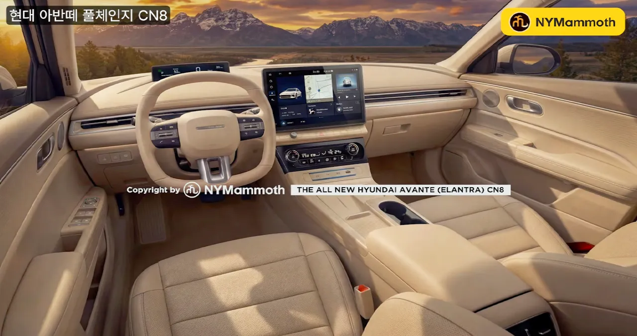 아반떼 풀체인지 실내 예상도 / 유튜브 ‘뉴욕맘모스 NYMammoth’