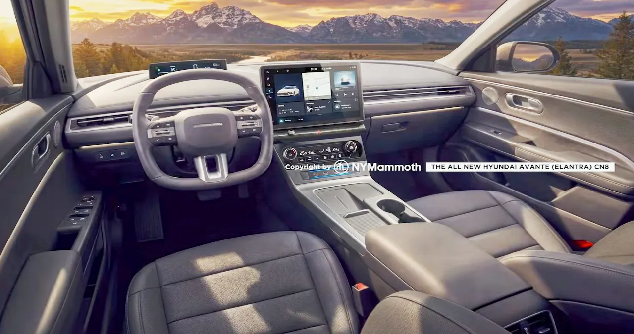 아반떼 풀체인지 실내 예상도 / 유튜브 ‘뉴욕맘모스 NYMammoth’