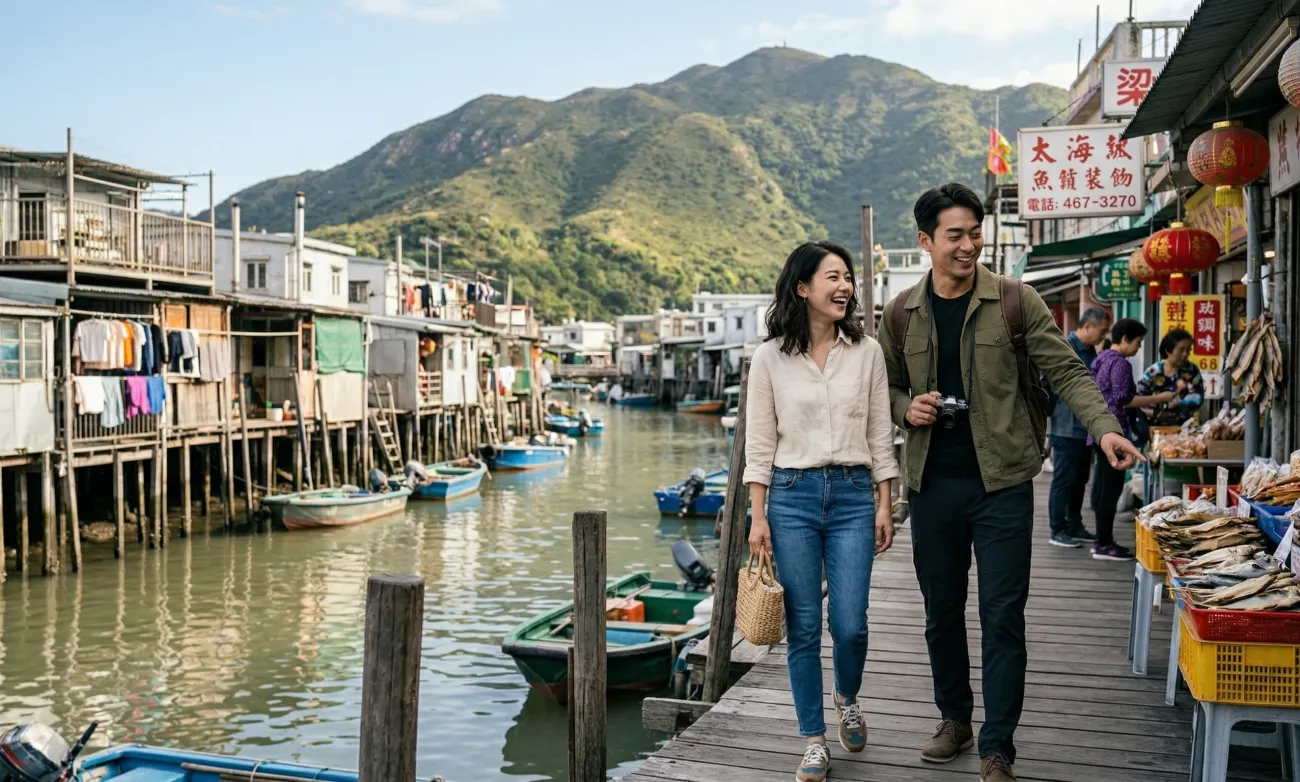 사진=홍콩 타이오 어촌 마을, 생성형이미지