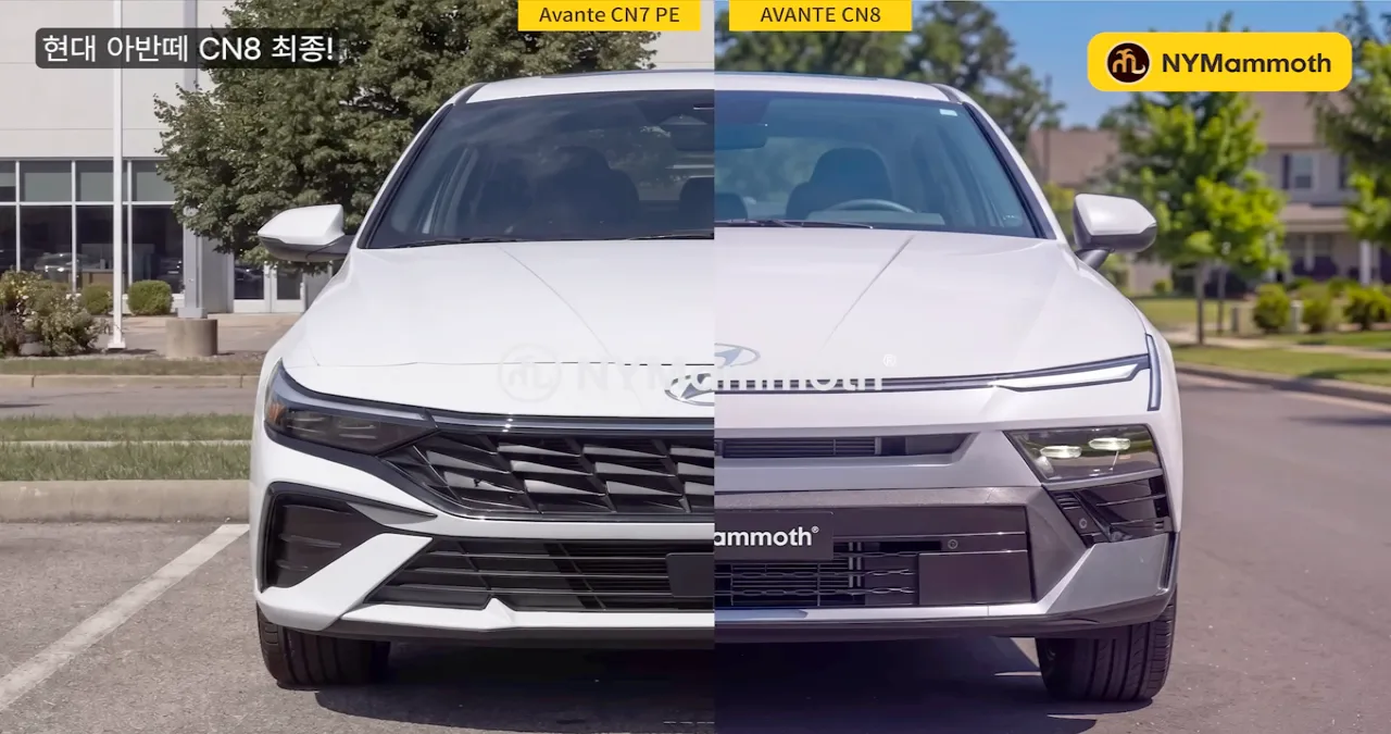 아반떼 현행 모델·풀체인지 디자인 비교 / 유튜브 ‘뉴욕맘모스 NYMammoth’