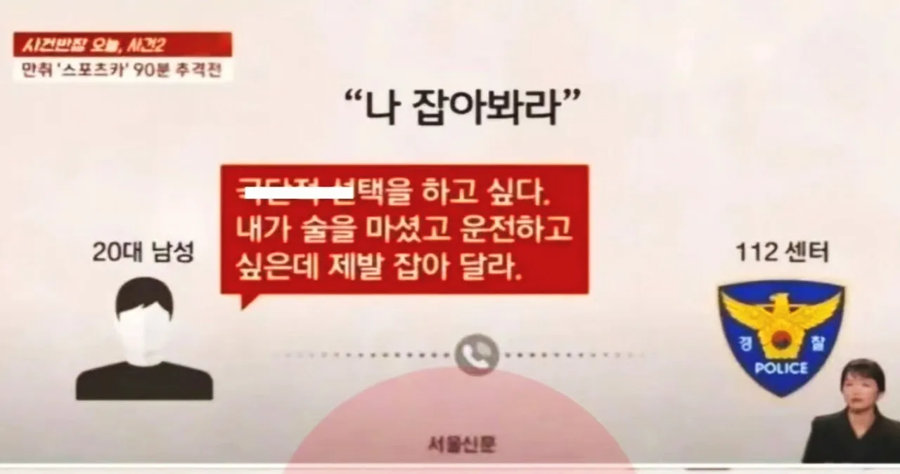 경찰을 무시하는 남성의 말 / JTBC 사건반장 캡처