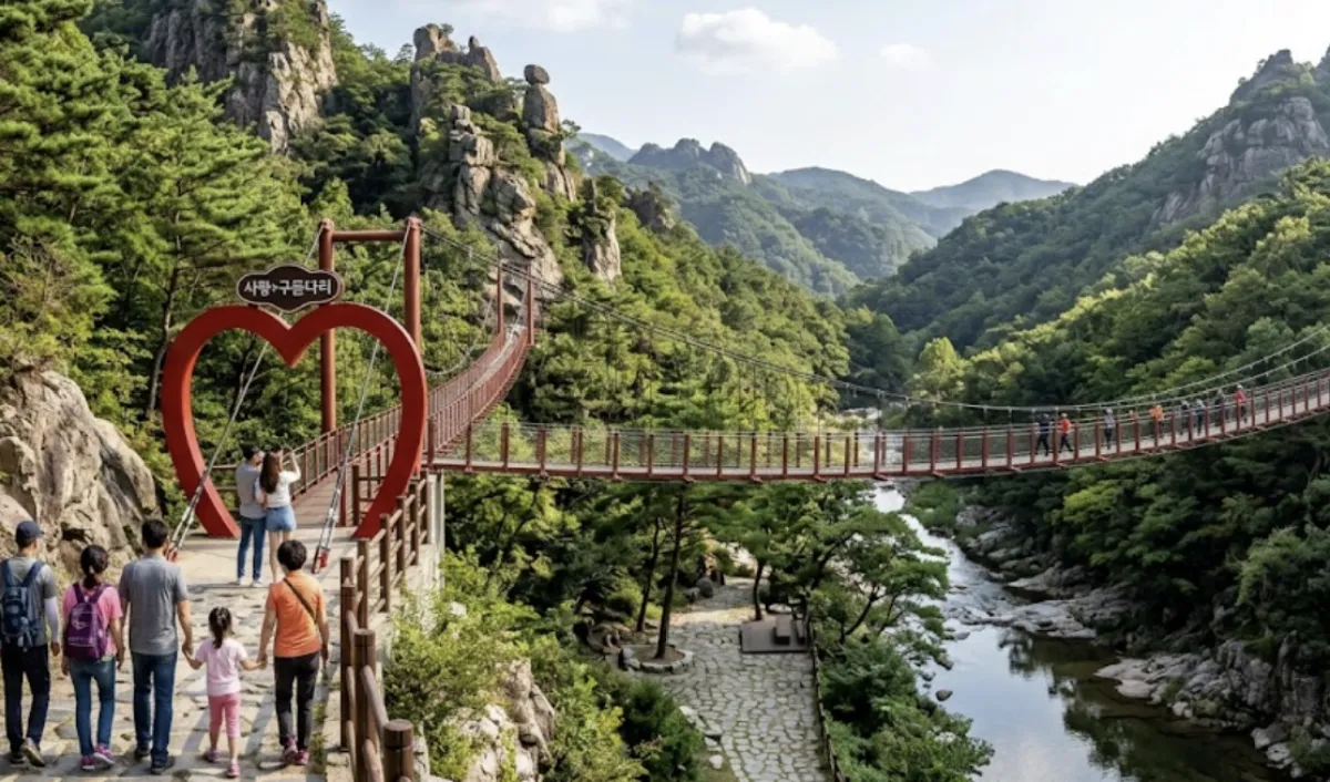 사진 : 전라남도 석문공원 ‘사랑+구름다리’ / 생성형이미지