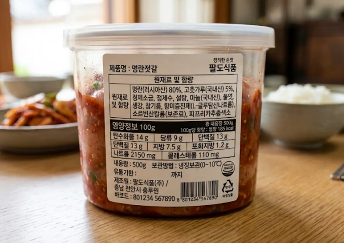 사진 : 젓갈 성분표 / 생성형 이미지
