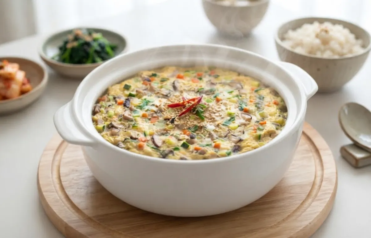 사진 : 계란찜,버섯,야채 / 생성형 이미지