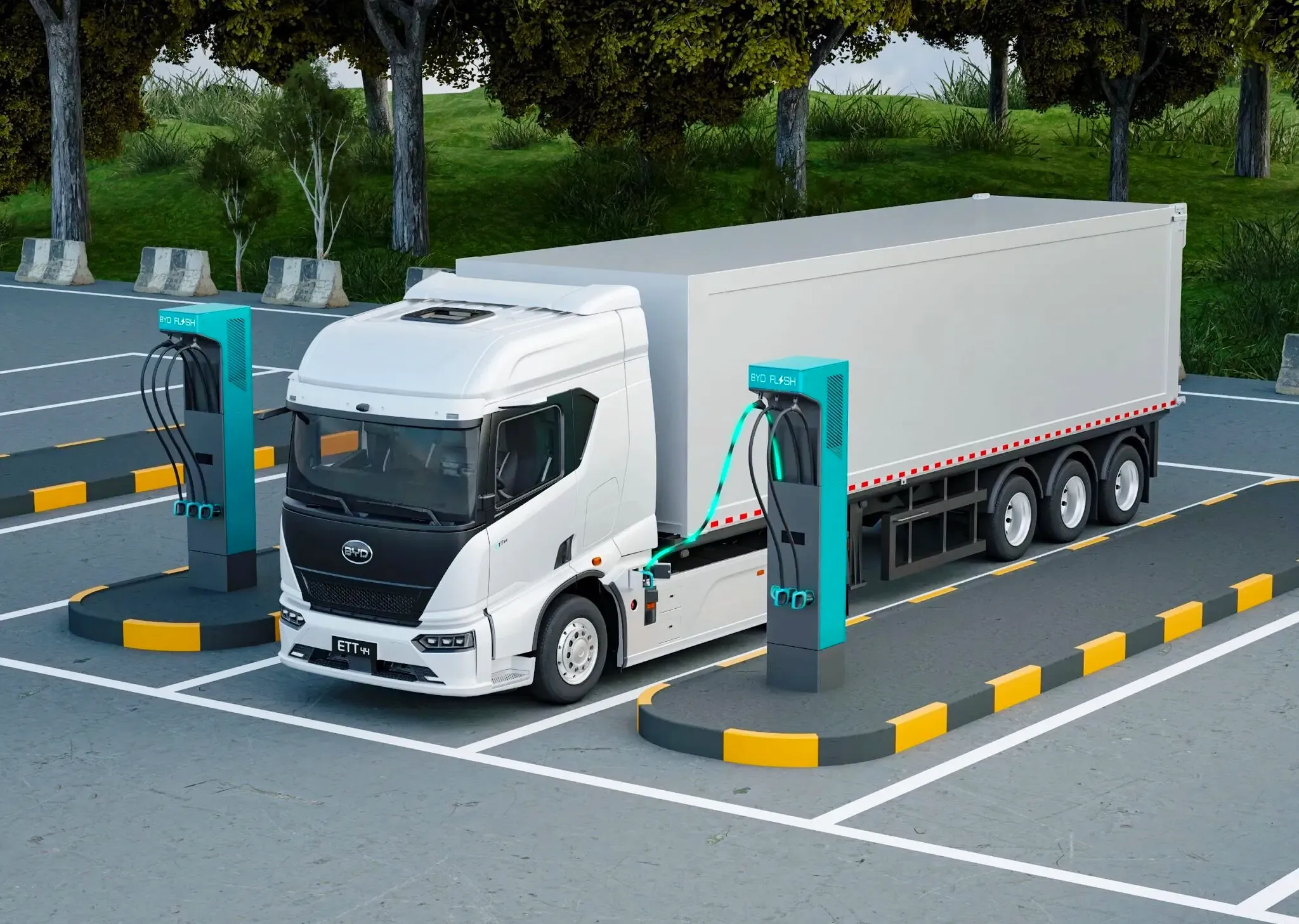 < BYD ETT 44 전기 트럭, 출처 : BYD >