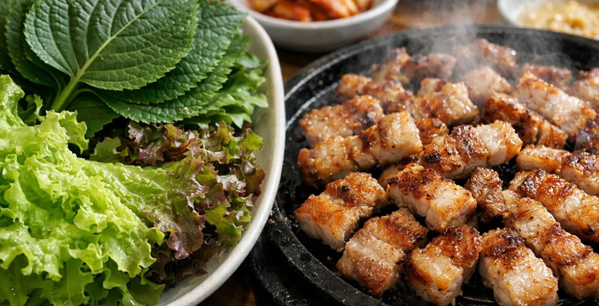 사진 : 삼겹살 ,채소 / 생성형 이미지