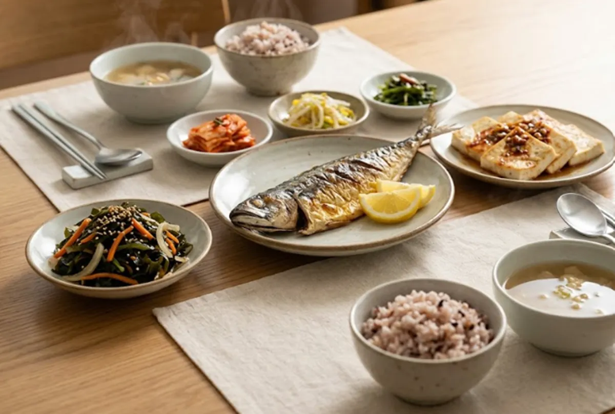 사진 : 미역줄기,두부,생선 / 생성형 이미지