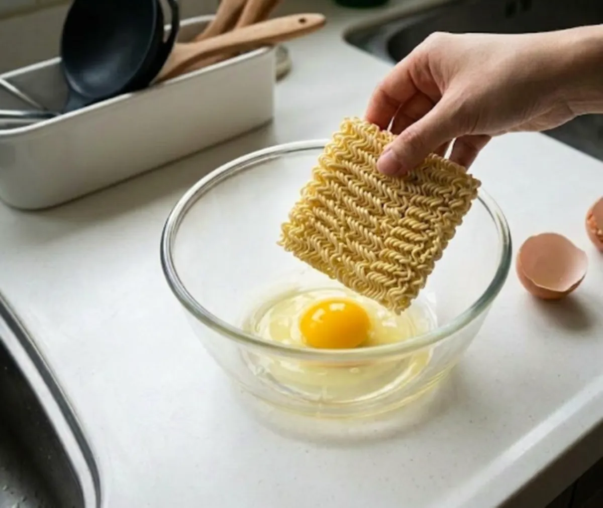 사진 : 달걀 , 면 / 생성형 이미지