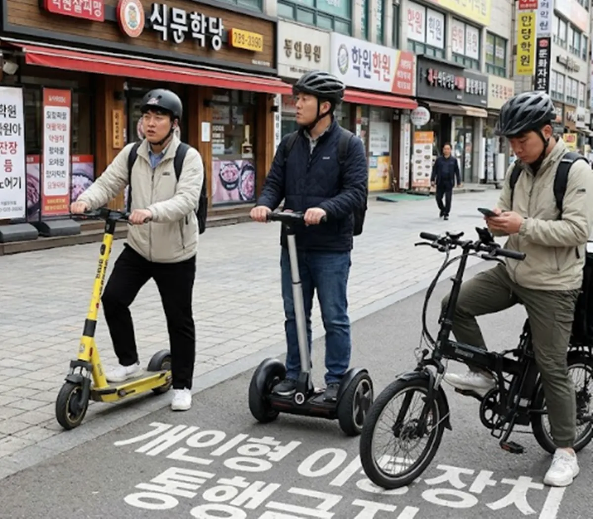 사진 : 전동킥보드,전동이륜평행차, 전기자전거 / 생성형 이미지