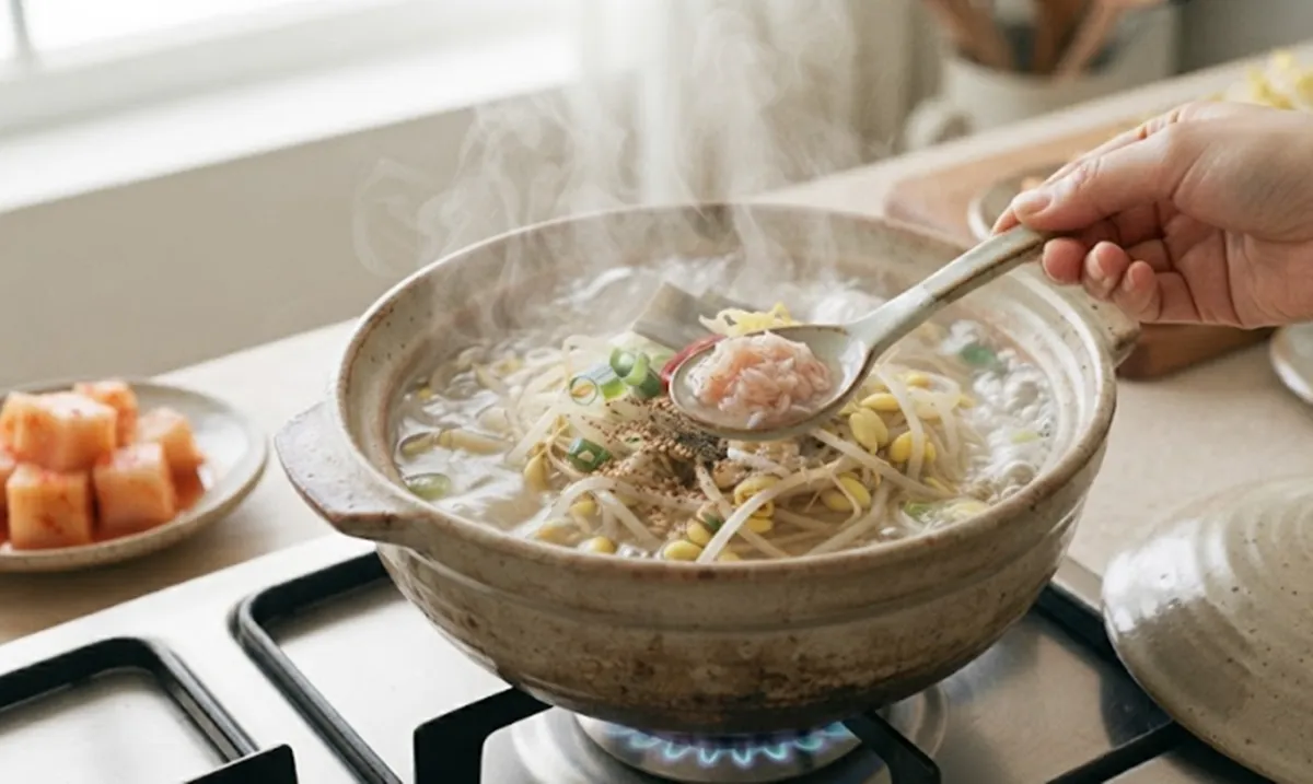 사진 : 콩나물국 끓이기 / 생성형 이미지