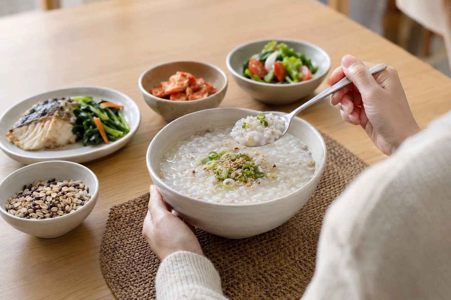 흰죽과 단팥죽 섭취 시 혈당 관리에 주의가 필요하다.