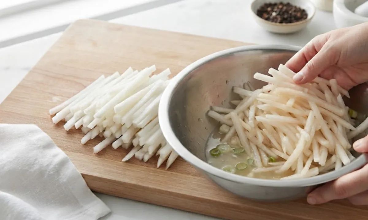 사진 ： 무생채  수분 ／ 생성형 이미지
