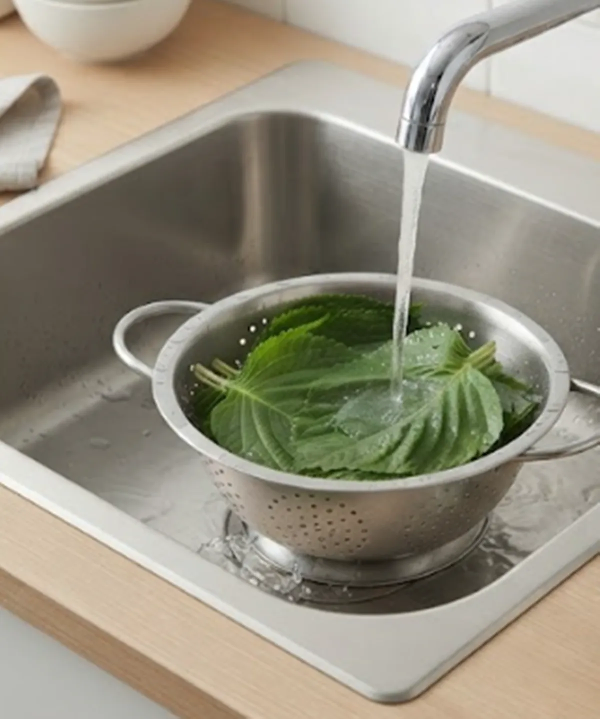 사진 : 깻잎  헹구기 / 생성형 이미지