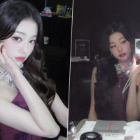 thumbnail - 장원영, 버건디 코르셋 하나로 밤거리 런웨이로…“감자칩조차 소품이 된다”