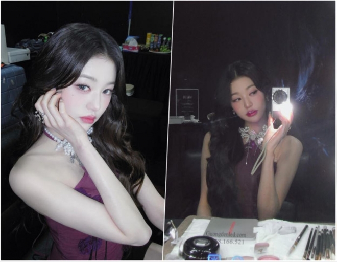 thumbnail - 장원영, 버건디 코르셋 하나로 밤거리 런웨이로…“감자칩조차 소품이 된다”