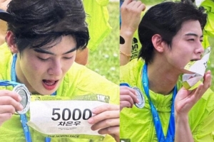 기사로 이동 - 차은우, 11km 마라톤 완주 후 메이크업 지워졌는데...“더 잘생겨졌다”
