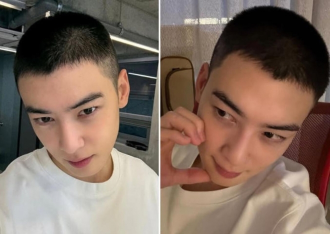 thumbnail - 차은우, 군 입대전 마지막 셀카에 남자들 더 난리...“머리빨 부정하는 유일한 연예인”