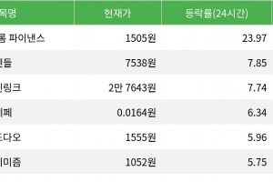 기사로 이동 - 에어로드롬 파이낸스, 시가총액 300위권 24시간 등락률 1위