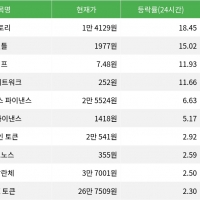 thumbnail - 스토리, 시가총액 300위권 24시간 등락률 1위
