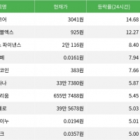 thumbnail - 밈코어, 시가총액 300위권 24시간 등락률 1위