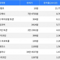thumbnail - 펌프, 시가총액 300위권 24시간 등락률 1위