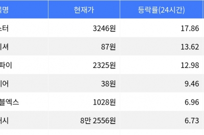 thumbnail - 아스터, 시가총액 300위권 24시간 등락률 1위