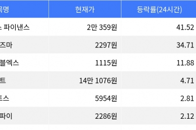 thumbnail - 엠와이엑스 파이낸스, 시가총액 300위권 24시간 등락률 1위