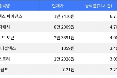 thumbnail - 엠와이엑스 파이낸스, 시가총액 300위권 24시간 등락률 1위