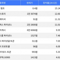 thumbnail - 펌프, 시가총액 300위권 24시간 등락률 1위