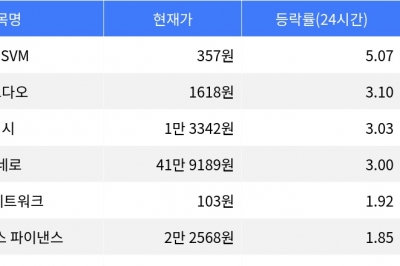 thumbnail - 소닉SVM, 시가총액 300위권 24시간 등락률 1위 상승세 기록