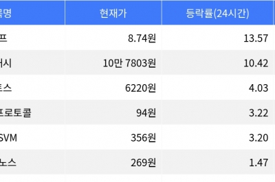 thumbnail - 펌프, 시가총액 300위권 24시간 등락률 1위