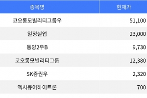 기사로 이동 - 코오롱모빌리티그룹우, 하한가로 장 마감