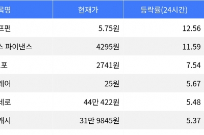 thumbnail - 펌프펀, 시가총액 300위권 24시간 등락률 1위