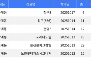 기사로 이동 - “매매가 13억2천만원”... 노원구 주간 매매가 1위, ‘중계동 청구3’