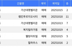 기사로 이동 - “매매가 1억 500만원”... 금천구 주간 최저가 매물, ‘가산동 가산대명벨리온’