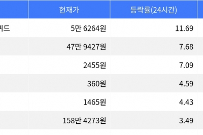 thumbnail - 하이퍼리퀴드, 시가총액 300위권 24시간 등락률 1위