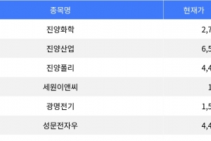기사로 이동 - 진양화학, 20% 이상 급락하며 하락 주도