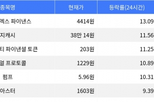 기사로 이동 - 엠와이엑스 파이낸스, 시가총액 300위권 24시간 등락률 1위