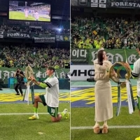 thumbnail - 곽민선 아나운서, “전북 우승과 함께 시집갑니다”…그라운드 프러포즈