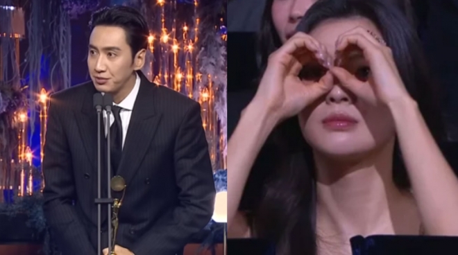 thumbnail - 8년차 커플의 ‘쌍안경’ 퍼포먼스! 이선빈, 청룡영화상서 이광수를 향한 ‘찐애정’ 직진 모