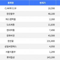 thumbnail - CJ씨푸드1우, 한진칼우 상한가 기록, 시장 강세 주도