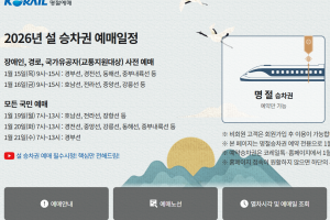 기사로 이동 - “벌써 매진” 설 연휴 승차권 예매 시작…코레일톡 성공 방법