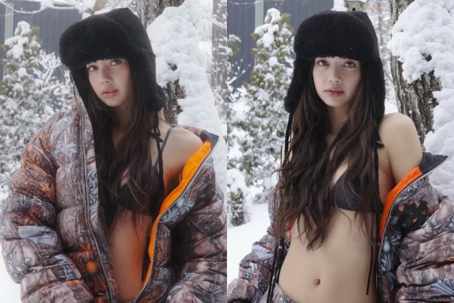 thumbnail - 보기만 해도 오들오들… 리사, 한겨울 눈밭서 공개한 ‘파격 의상’