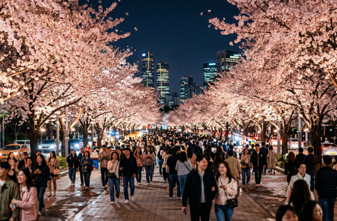 thumbnail - 퇴근 후 1시간이면 충분…야간 벚꽃 놀이 명소 총정리